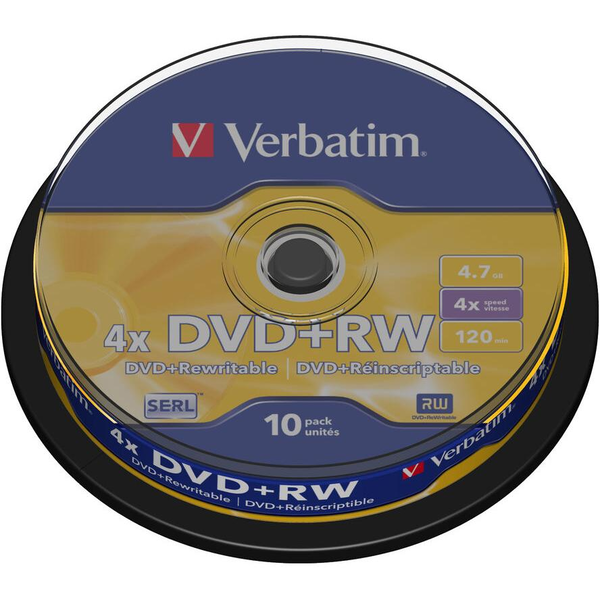 Verbatim DVD+RW Matt Silver 4,7 GB 10 db