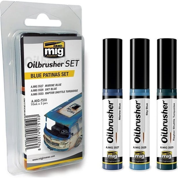  Vallejo Ammo: Oilbrusher Set - Blue Patinas Set