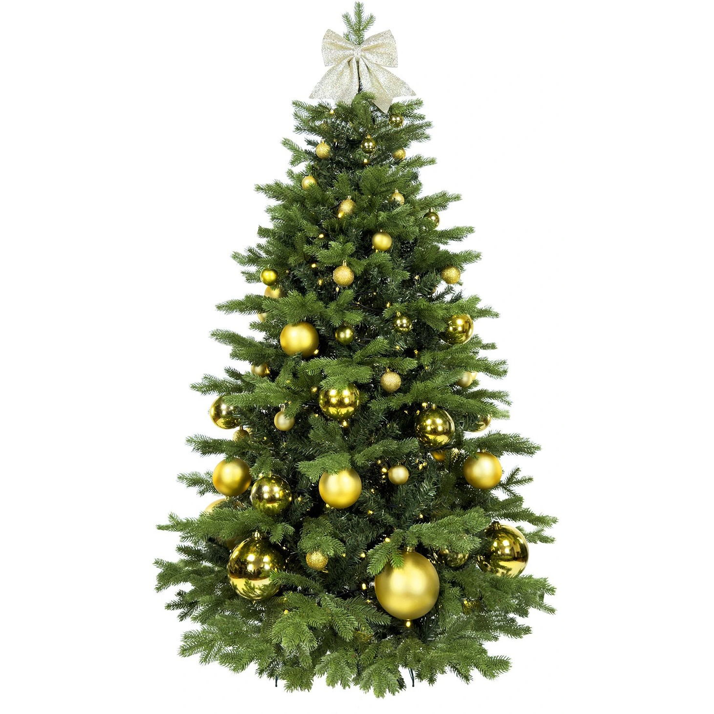 LAALU feldíszített karácsonyfa - Aranykarácsony, 73 dísz, 210 cm (LAU-2403-OZ-210B)