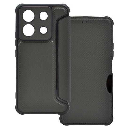 Gigapack Xiaomi Poco X6 karbon mintás fliptok sötétzöld (GP-154005) (GP-154005)