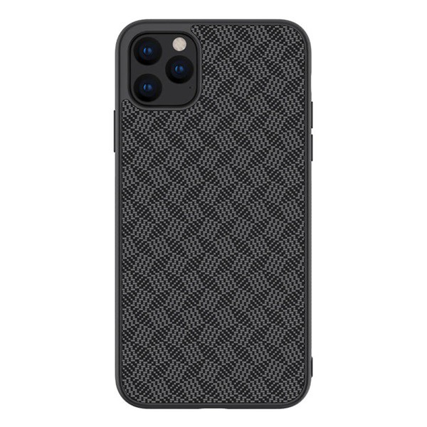 NILLKIN SYNTHETIC FIBER PLAID műanyag telefonvédő (gumírozott, környezetbarát, 3D, csíkos minta) FEKETE [Apple iPhone 11 Pro] (5996457904693)