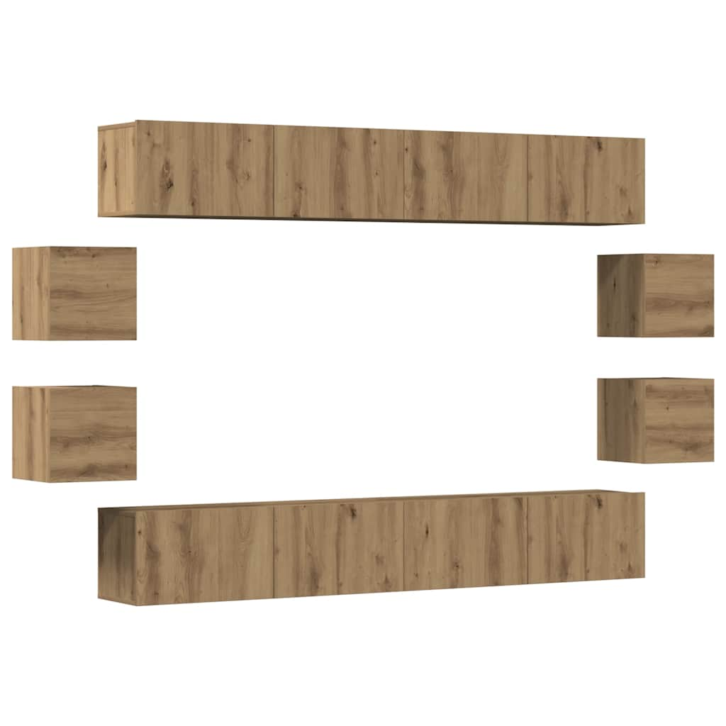 falra szerelhető TV szekrények 8 db Artisan Oak Engineered Wood (3328952)