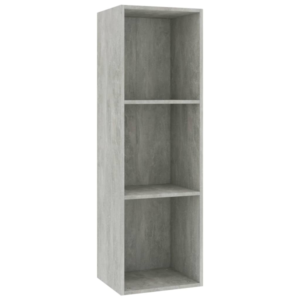 betonszürke forgácslap könyv-/TV-szekrény 36 x 30 x 114 cm