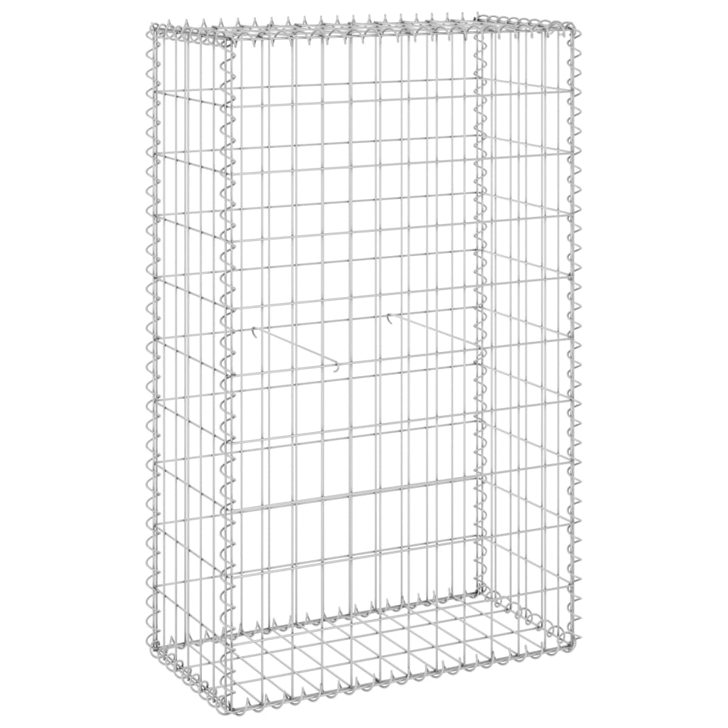 horganyzott acél gabion fal fedéllel 60 x 30 x 100 cm (147811)