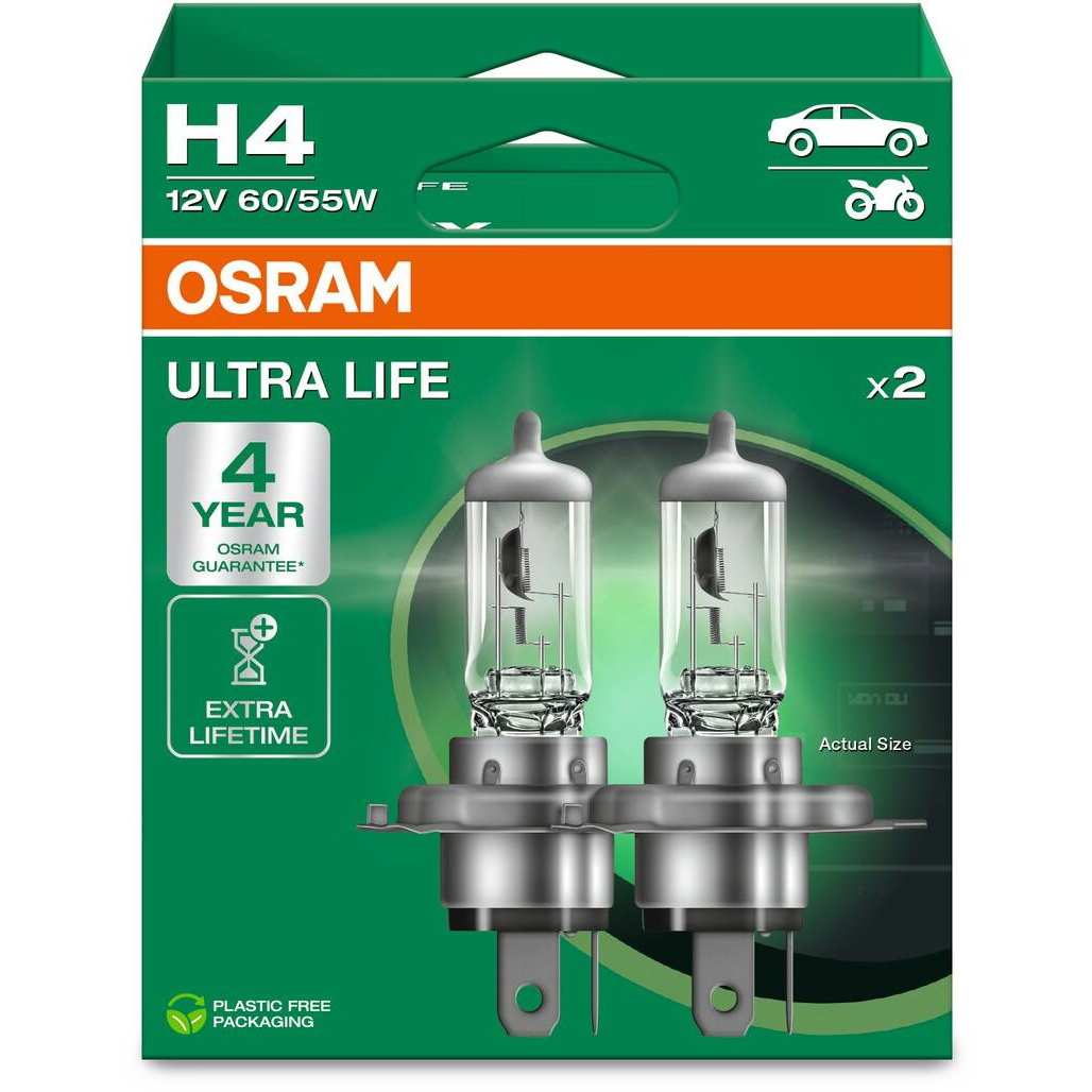 OSRAM Ultra Life H4 60/55W P43t 2db (64193ULT-2HB)