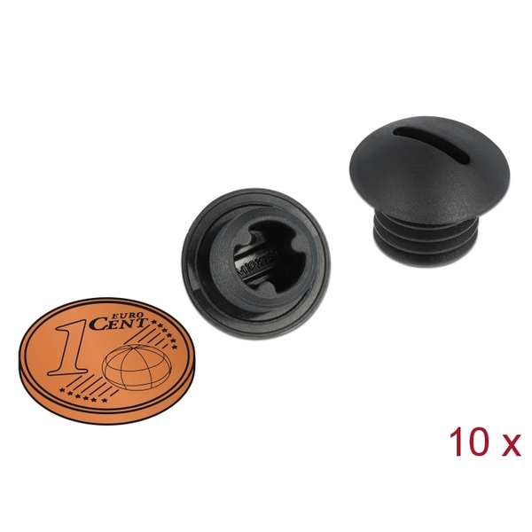 DELOCK Verschlussstopfen M10 x 1,5 schwarz 10 Stück