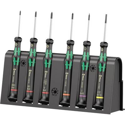 Elektronika- és finommechanika Csavarhúzó készlet 6 részes Wera 2050/6 Egyeneshornyú, Kereszthornyú Phillips, TORX Plus, Microstix (05030181001)