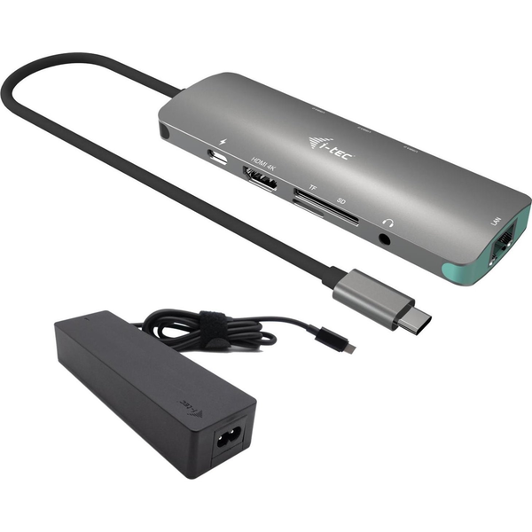 i-tec C31NANOLANPD100 dockingstation Ledningsført USB 3.2 Gen 1 (3.1 Gen 1) Type-C Grå