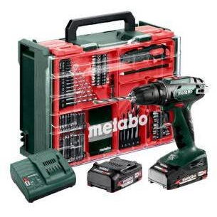 Metabo BS 18 Set 602207710 Akkus fúrócsavarozó 18 V 2 Ah Lítiumion 2. akkuval, kefe nélkül, Hordtáskával, Töltővel, Tartozékokkal (602207710)