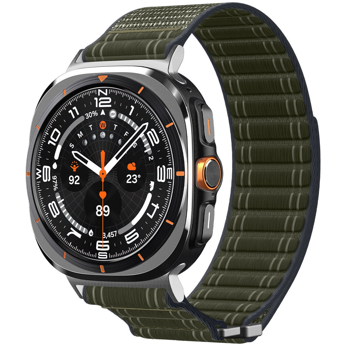 Spigen Fabric Band Hook And Loop Samsung Galaxy Watch Ultra 47mm szíj - zöld (AMP10147)