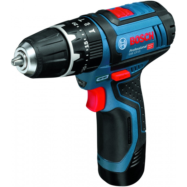 Bosch GSB 12V-15 Professional 1300 RPM Zwart, Blauw
