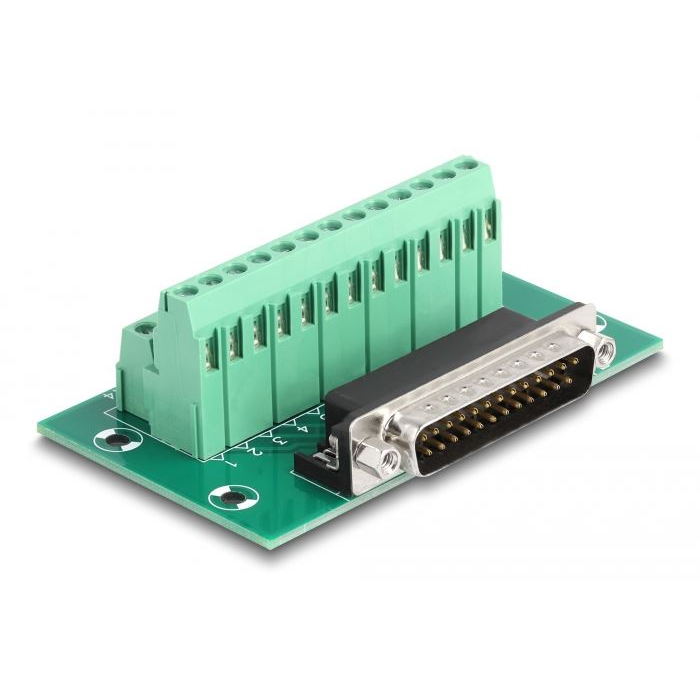 Delock D-Sub 25 tűs apa - Terminal Block DIN sínhez (66911) (DE66911)