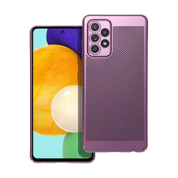 Samsung Galaxy A52 / A52 5G / A52s 5G SM-A525F / A526B / A528B, Пластмасов заден капак, дишащ, перфориран модел, Breezy, лилав (RS142565)