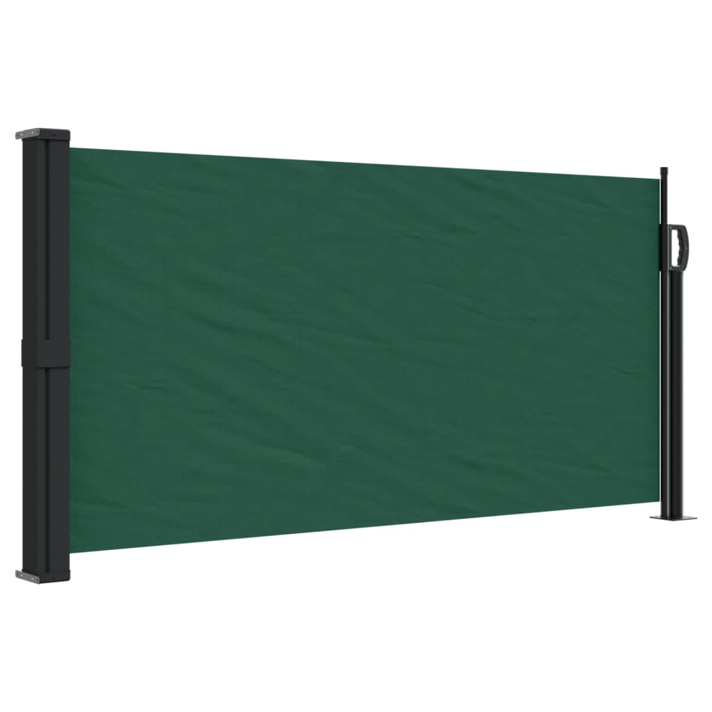 sötétzöld behúzható oldalsó napellenző 100 x 500 cm (4004395)
