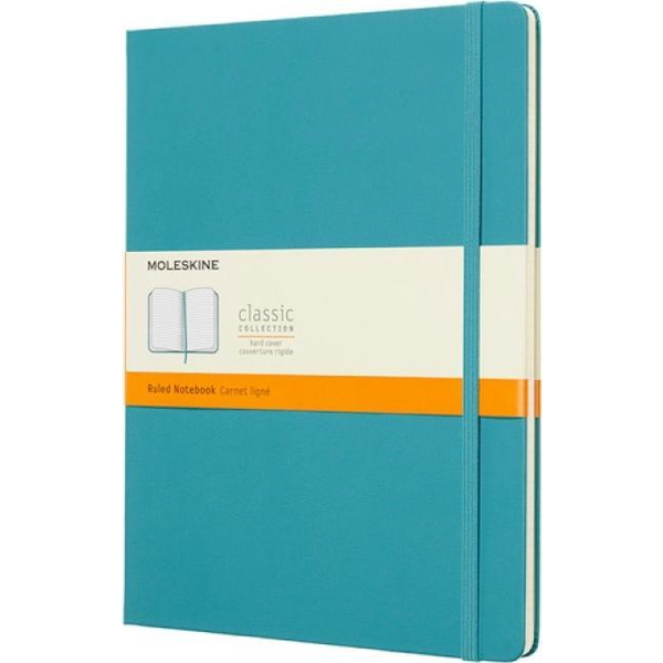  Moleskine Notes MOLESKINE Classic XL (19x25 cm) w linie, twarda oprawa, reef blue, 192 strony, niebieski