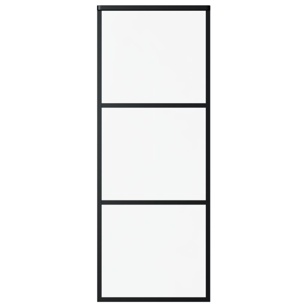 fekete ESG üveg és alumínium tolóajtó 76 x 205 cm (151008)
