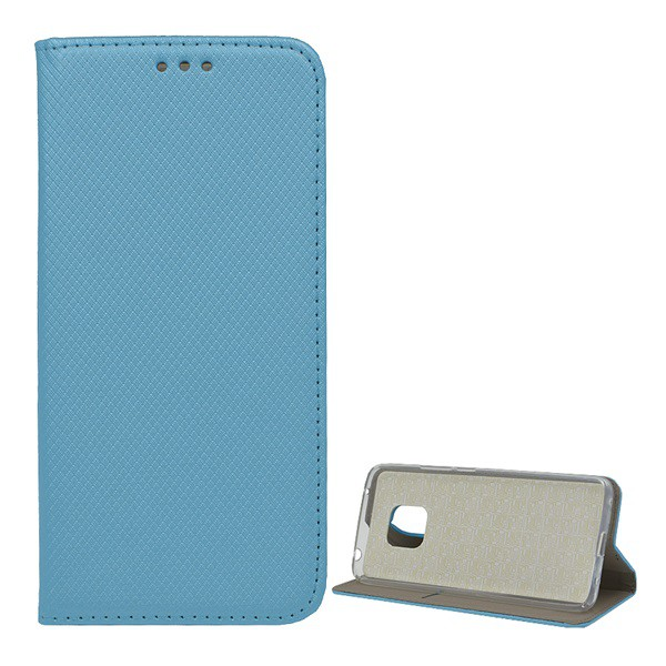 Tok álló, bőr hatású (FLIP, oldalra nyíló, asztali tartó funkció, rombusz minta) VILÁGOSKÉK [Huawei Mate 20 Pro] (5996457821990)