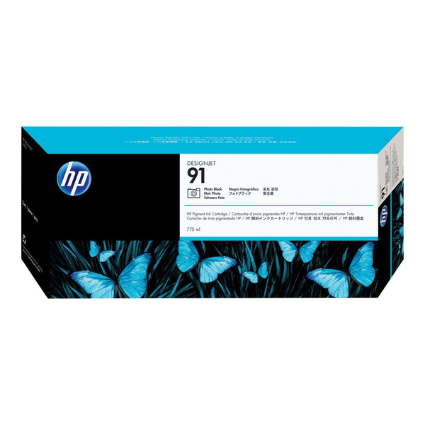 HP 91 775-ml Photo Black DesignJet Pigment Ink Cartridge глава и патрон за мастиленоструен принтер 1 броя Оригинал Фото черно