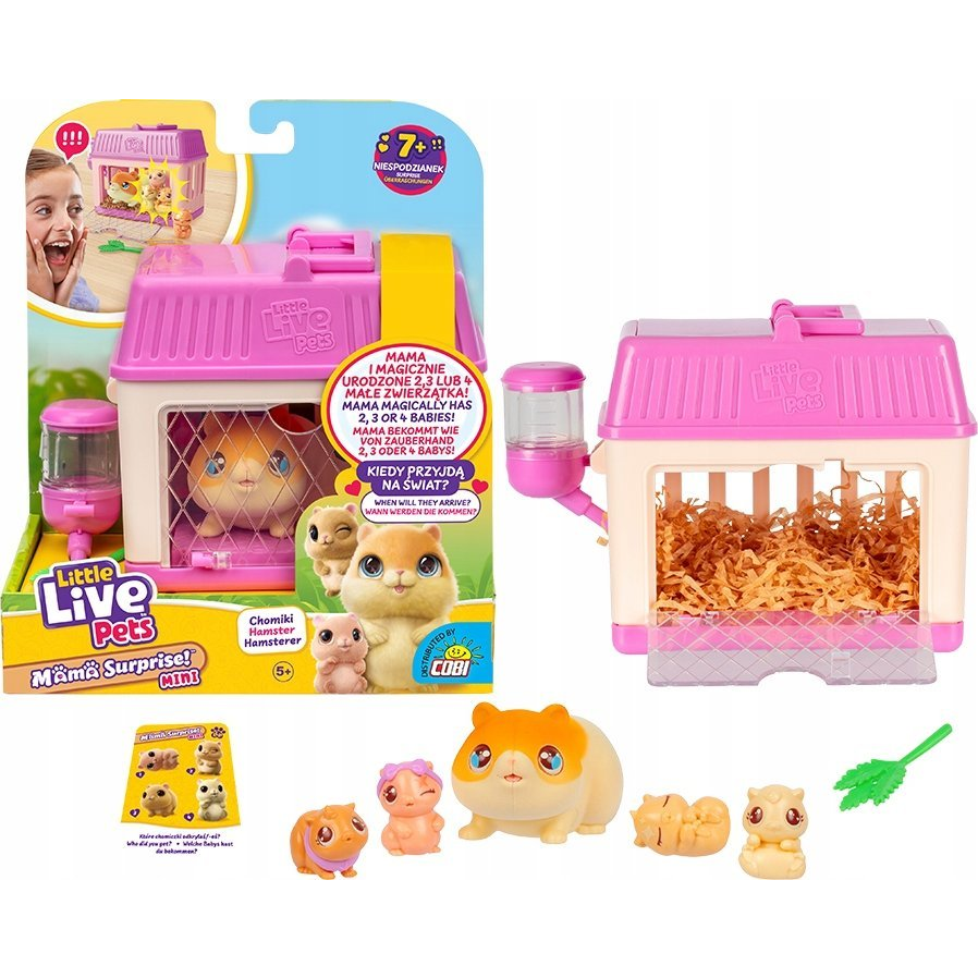 Cobi Little Live Pets - Mama és Mini Horcsög meglepetés interaktív kisállat játékszett (MO-26626)