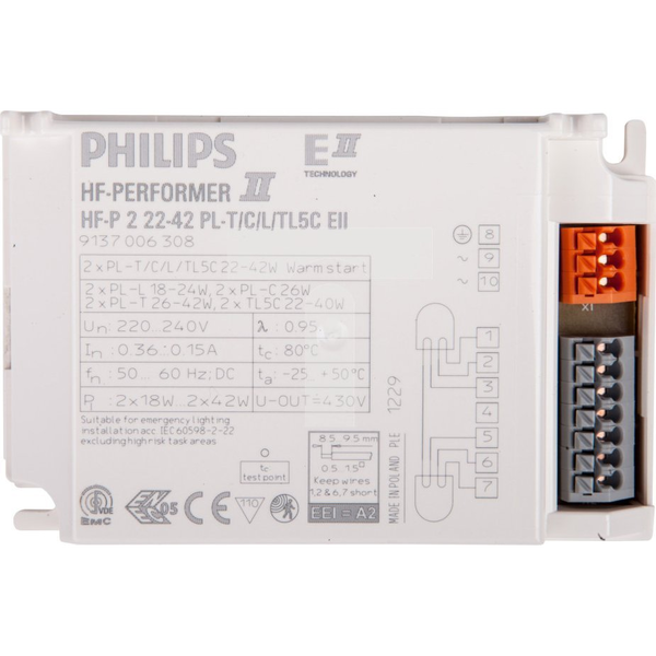 Philips HF-P 2 22-42 PL-T/C/L/TL5C EII 220-240V Ballast