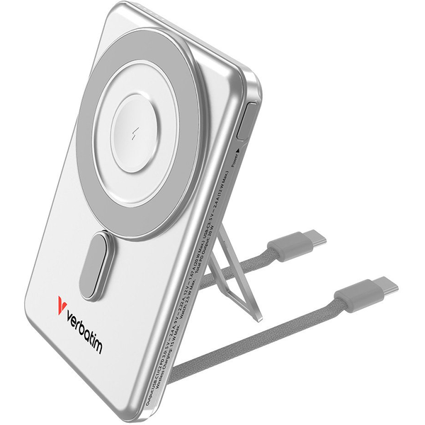Verbatim 32276 powerbank 5000 mAh Draadloos opladen Zilver