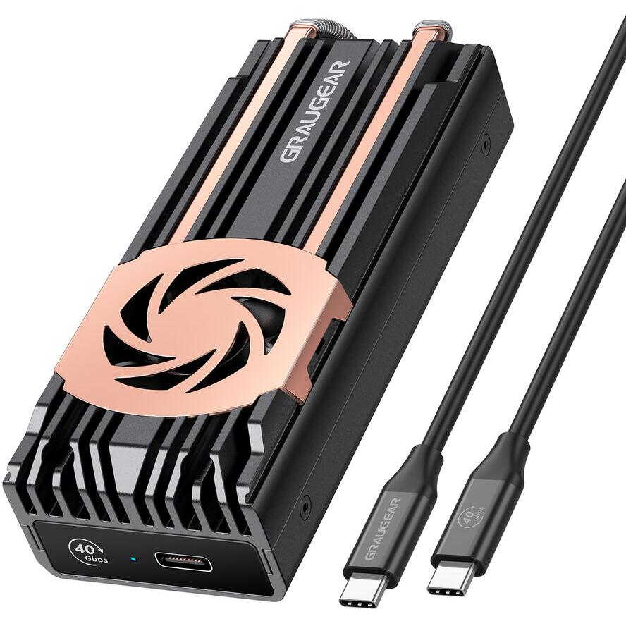 GRAUGEAR externes Gehäuse M.2NVMe SSD PCIe4.0 40Gbit (G-M2U4-40G-F) (G-M2U4-40G-F)