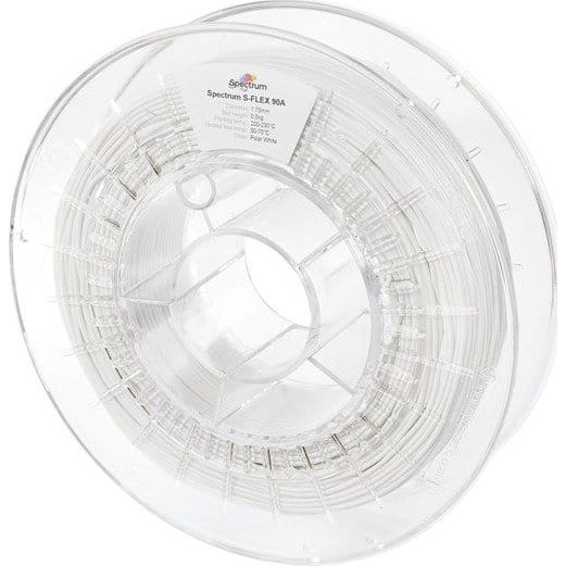 Spectrum Filaments 80254 S-Flex 90A 3D nyomtatószál TPU rugalmas 1.75 mm 500 g polar white, Polárfehér, Fehér 1 db (590317565196)