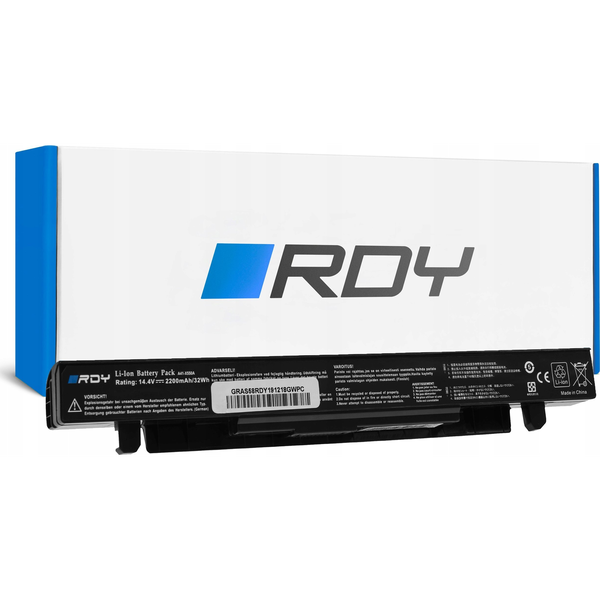 Bateria RDY A41-X550A do Asus X550 X550C X550CA X550CC X550L X550V R510 R510C R510CA R510J R510JK R510L R510LA A550 F550