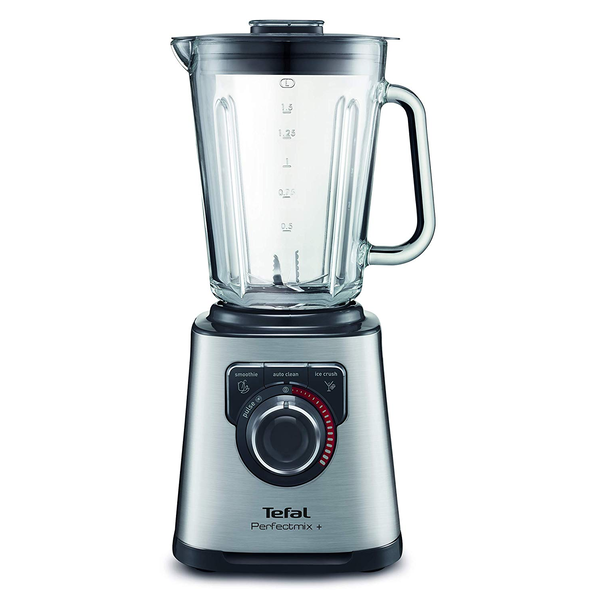 Блендер Tefal BL811D38, 1200 W, Бутон за управление на скоростта, 6 премахващи се остриета, Стъклен термоустойчив съд, 3 програми, Иноксово тяло, Шпатула, Inox