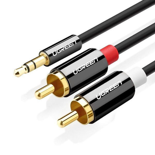 Ugreen 10584 audio kabel 2 m 2 x RCA 3.5mm Zwart