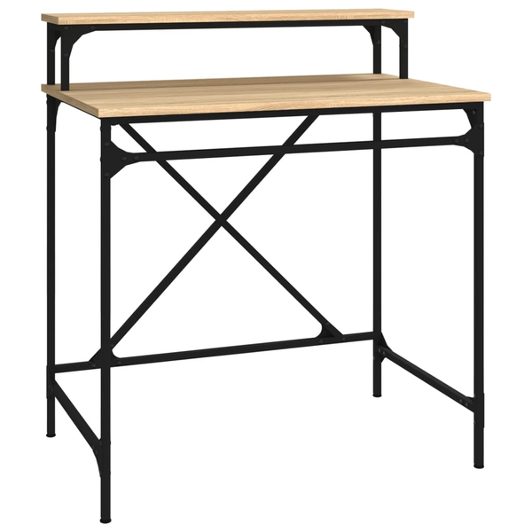 Бюро vidaXL, Дъб сонома, 80x50x90 см, Инженерно дърво и желязо, 10.2 Kg