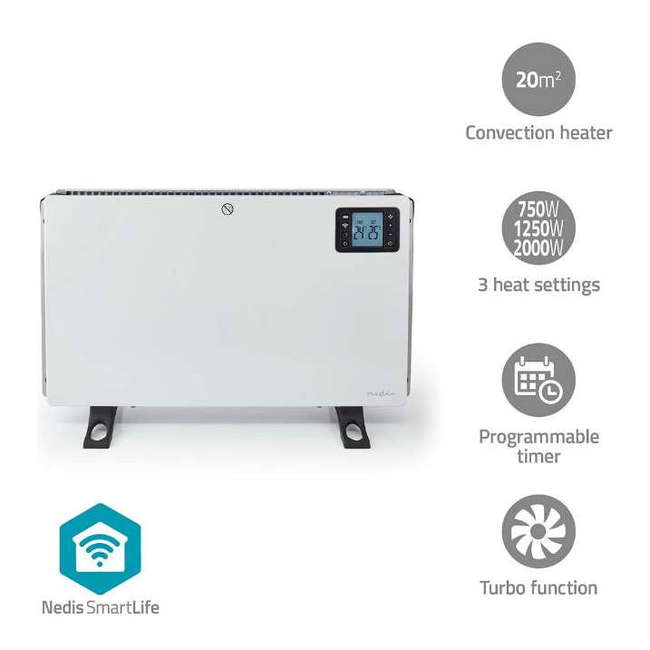 SmartLife állítható hőmérsékletű konvektor fehér (HTCO50WTW) (HTCO50WTW)