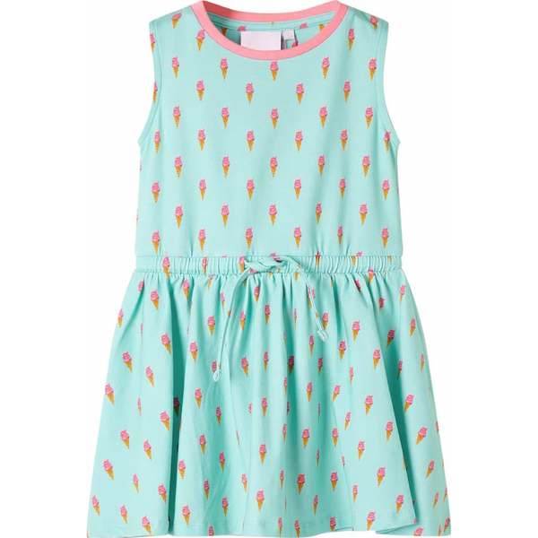 Világosmenta színű gyerekruha húzózsinórral 92