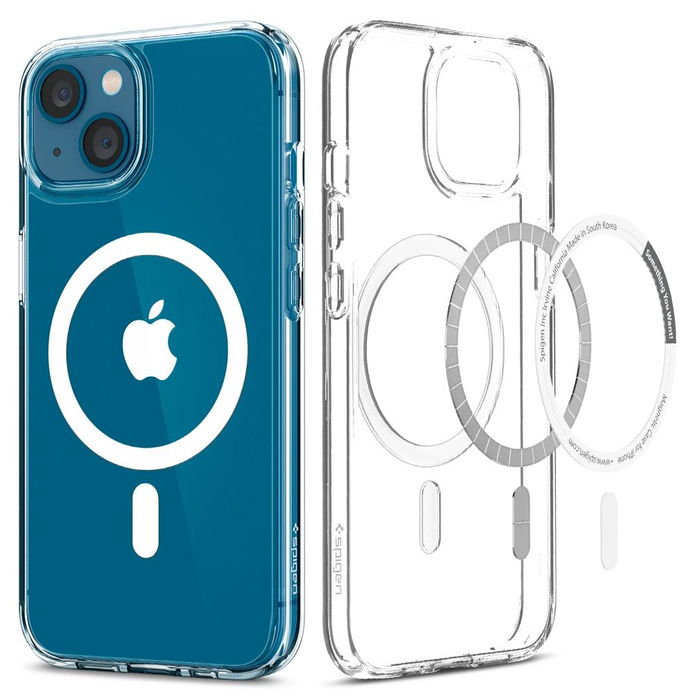 Spigen Ultra Hybrid MagSafe kompatibilis Apple iPhone 13 tok átlátszó-fehér (ACS03528) (ACS03528)