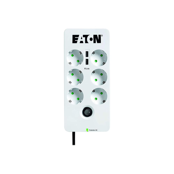 Eaton PB6TUD Spannungsschutz Schwarz, Weiß 6 AC-Ausgänge 220 - 250 V 1,5 m