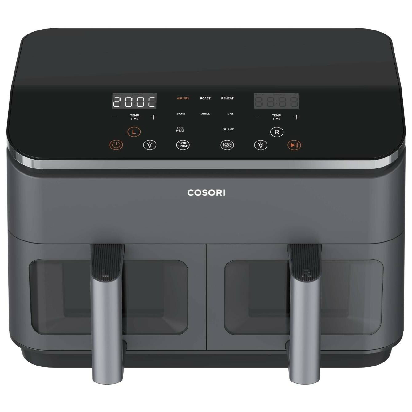 Cosori CAF-R901-AEU AirFryer Forrólevegős sütő 2 rekeszes 8L 1750 Watt - Fekete (CAF-R901-AEU)