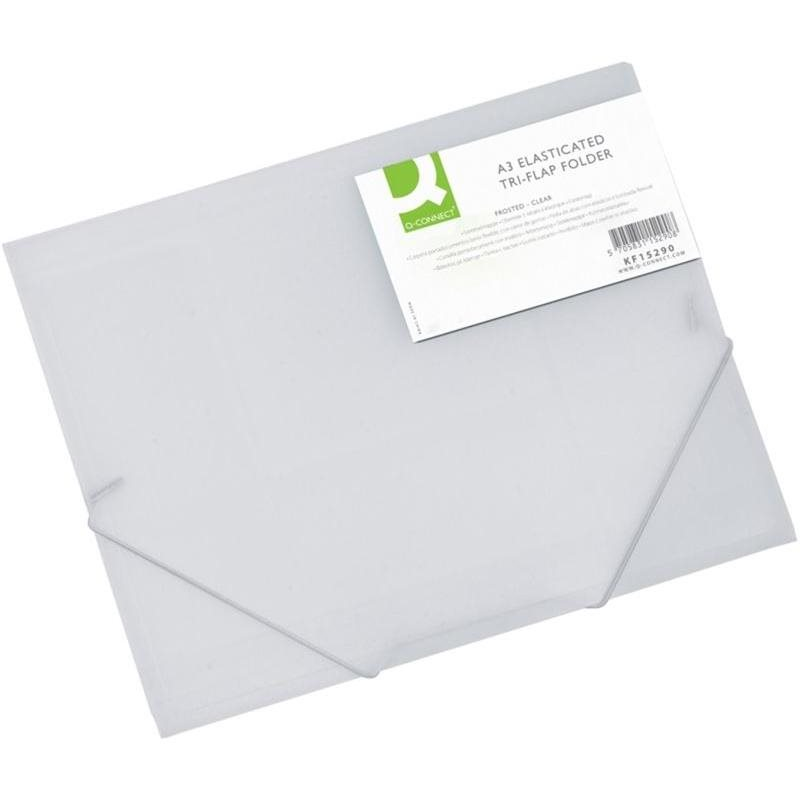 Q-CONNECT A3 szárnyakkal és gumiszalaggal, átlátszó fehér (KF15290)