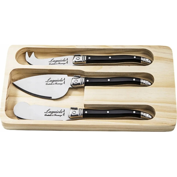 Laguiole Tradition Cheese knives Laguiole Black SET 3 SdV