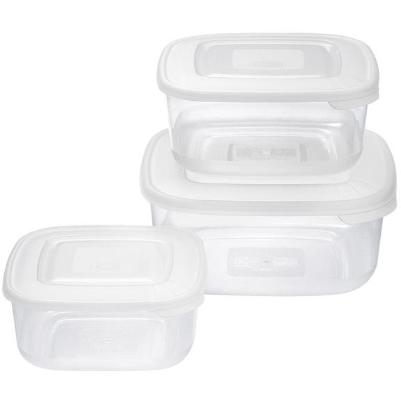 Tontarelli Ételtároló doboz szett, négyzet alakú, fehér, 3 db (8005989264353)