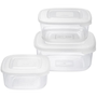 Tontarelli Ételtároló doboz szett, négyzet alakú, fehér, 3 db