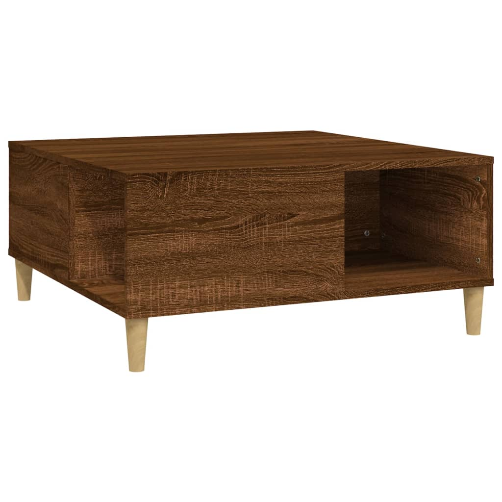 barna tölgyszínű szerelt fa dohányzóasztal 80x80x36,5 cm (821099)