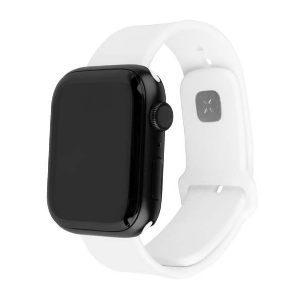 Fixed Sporty Apple Watch S1/2/3/4/5/6/7/8/9/10/SE1/SE2 Szilikon Okosóra szíj készlet 42/44/45mm - Fehér