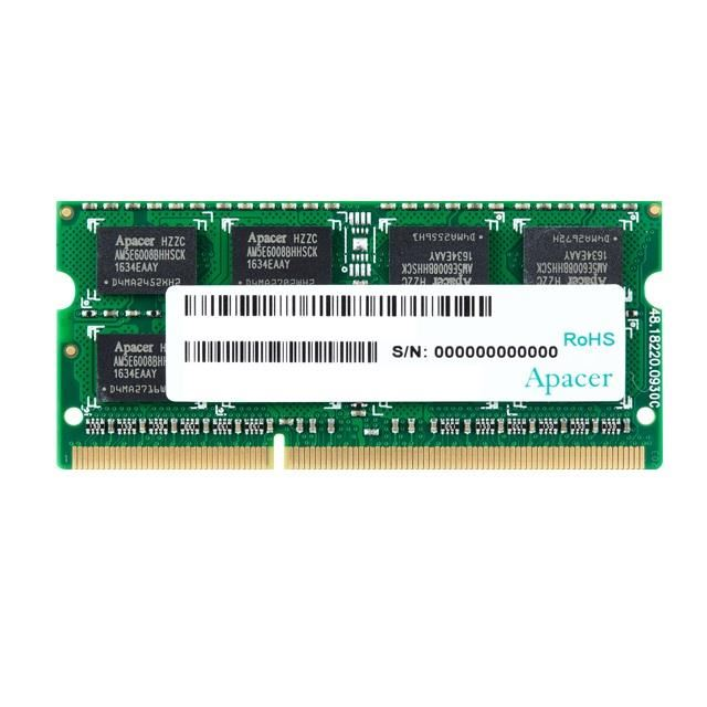 Apacer 8GB 1600MHz DDR3 Notebook RAM SO-DIMM CL11 (DV.08G2K.KAM)