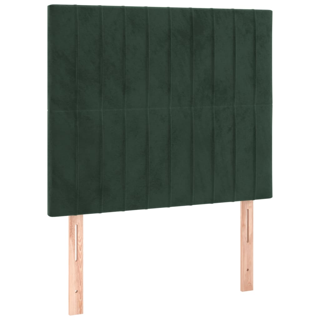 sötétzöld bársony fejtámla 100x5x78/88 cm (3116615)