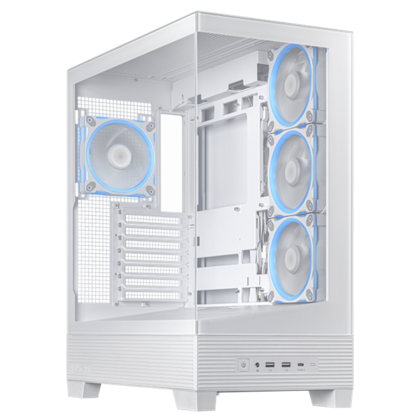 ASUS Ház A31 Plus, 750W (PRIME-750B-BLACK), Fehér, Üvegfalú