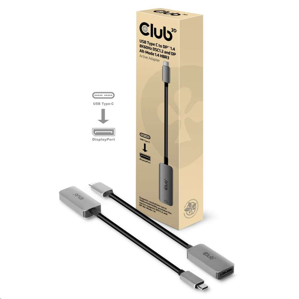 CLUB3D CAC-1567 Adaptador gráfico USB 7680 x 4320 Pixeles Negro, Plata