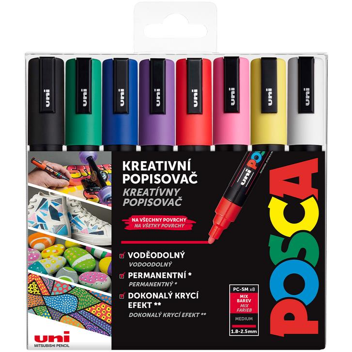 UNI Posca 5M 8 pcs basic (5012788003727)