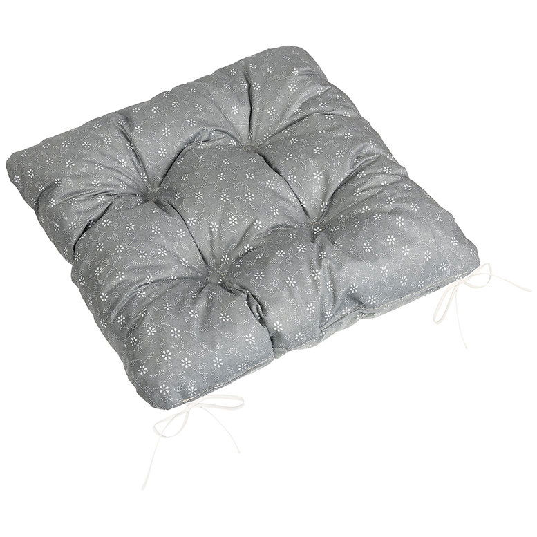 BELLATEX Adéla Seat cushion 41/227 quilted 40 × 40 cm flower grey (12452)
