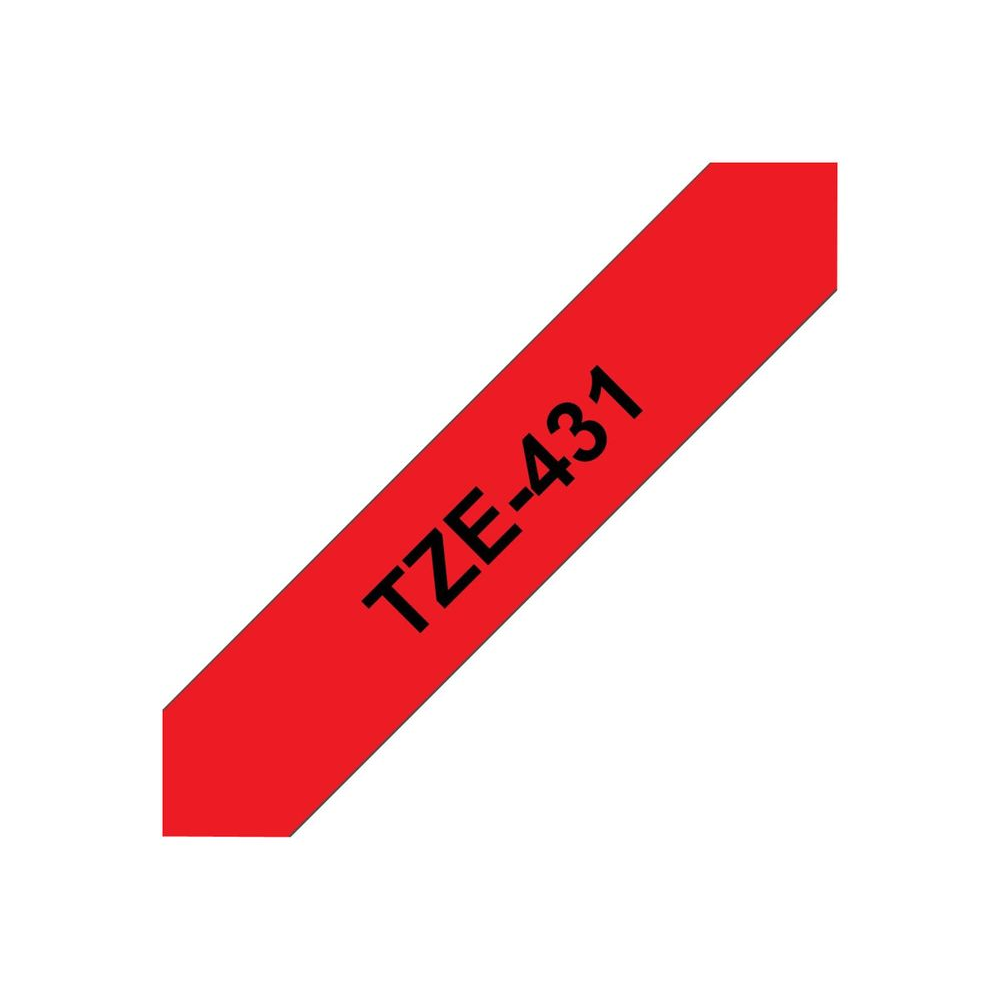 Brother laminated tape TZe-431 - Black on red (TZE431)