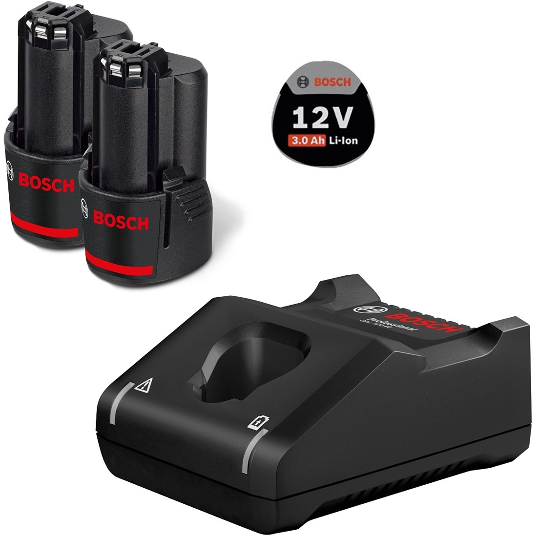 Bosch 1600A019RD 2xGBA 12V Akkumulátor 3Ah + GAL 12V-40 Professional Töltő Készlet (1600A019RD)